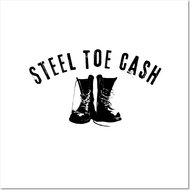 Steel Toe Cash Blue Collar Worker Wall Art by Little Duck Designs